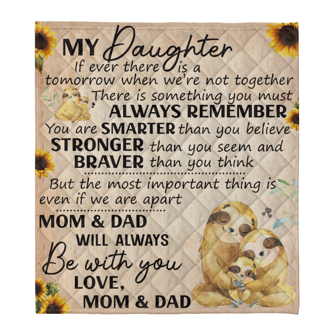 Sloth's Family To Our Daughter Fleece Blanket Home Decor Bedding Couch Sofa Soft And Comfy Cozy 1641544883051.png