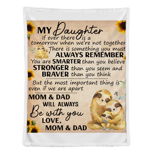 Sloth's Family To Our Daughter Fleece Blanket Home Decor Bedding Couch Sofa Soft And Comfy Cozy 1641544888390.png