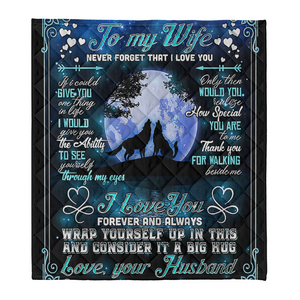 To My Wife How Special You Are Wolf Moon Night Fleece Blanket Home Decor Bedding Couch Sofa Soft And Comfy Cozy 1641606482047.png