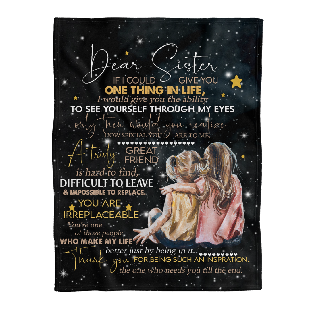 Gift For Sister Blanket, To My Sister Fleece Blanket Dear Sister A Truly Great Friend Is Hard To Find 1641615228416.png