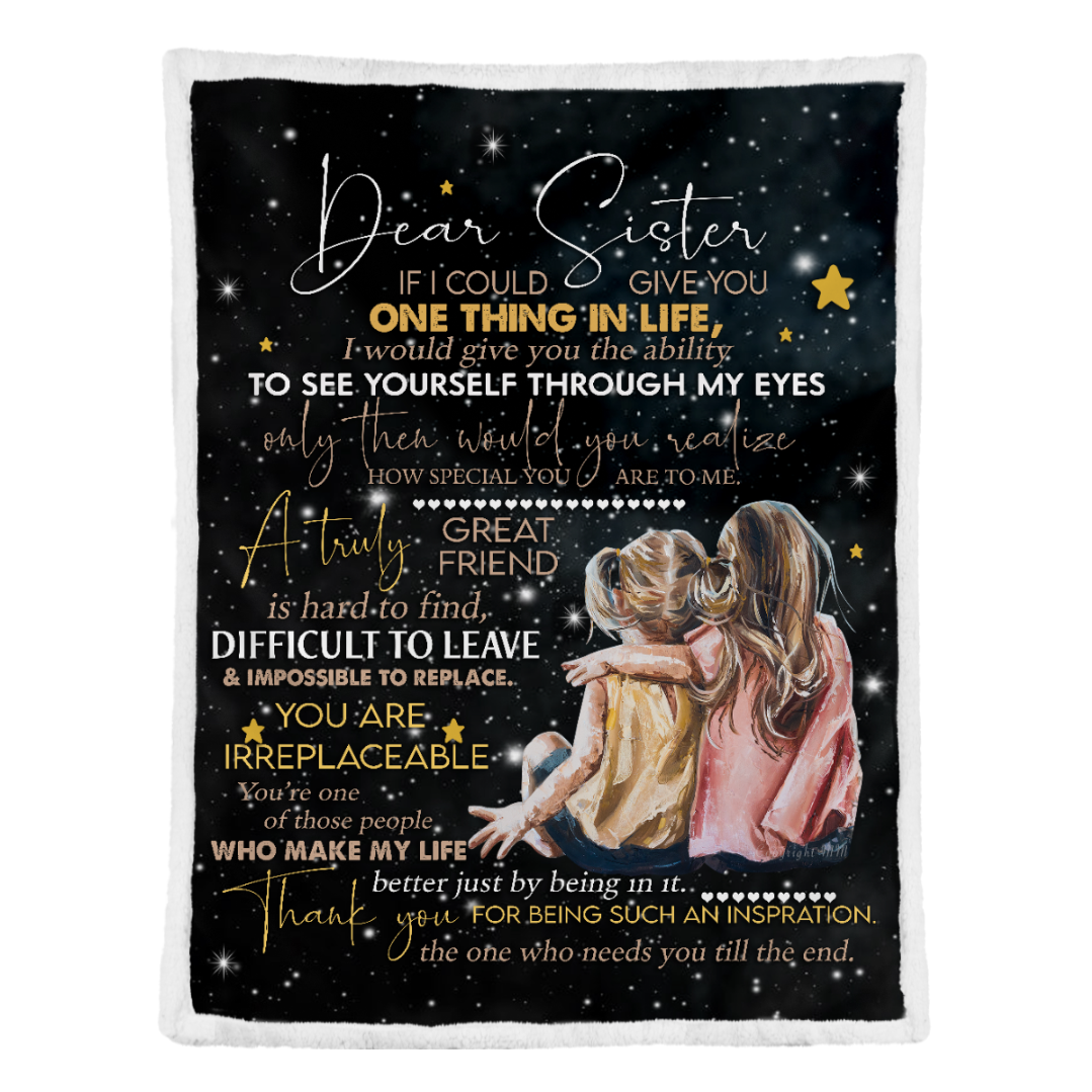 Gift For Sister Blanket, To My Sister Fleece Blanket Dear Sister A Truly Great Friend Is Hard To Find 1641615237790.png