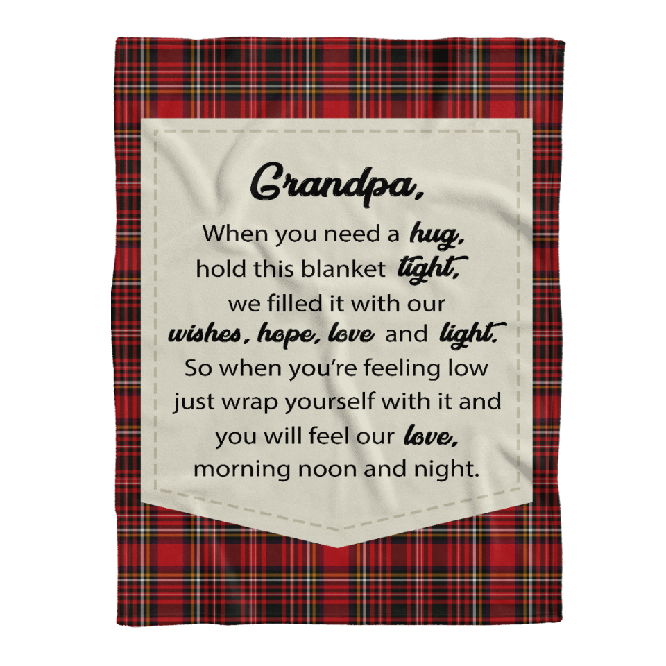 GIft For Grandfather Blanket, To My Grandpa Hold This Blanket Light Morning Moon And Night Fleece Blanket 1641616508937.png