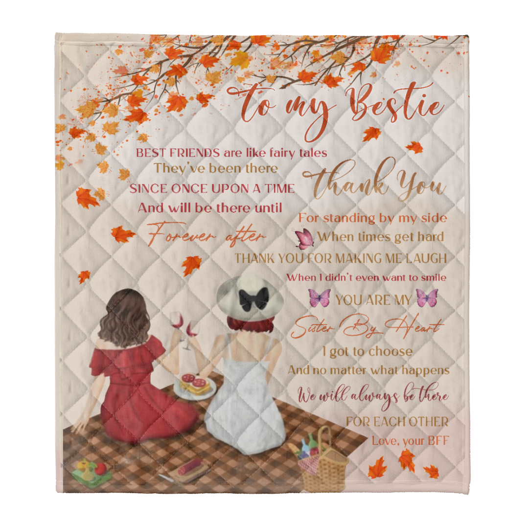 To My Friend Fleece Blanket Best Friend Are Like Fairy Tales They Wil Be There Forever And After, Gift For Sister, Gift For Best Friend, Home Decor Bedding Couch Sofa Soft And Comfy 1641616941535.png