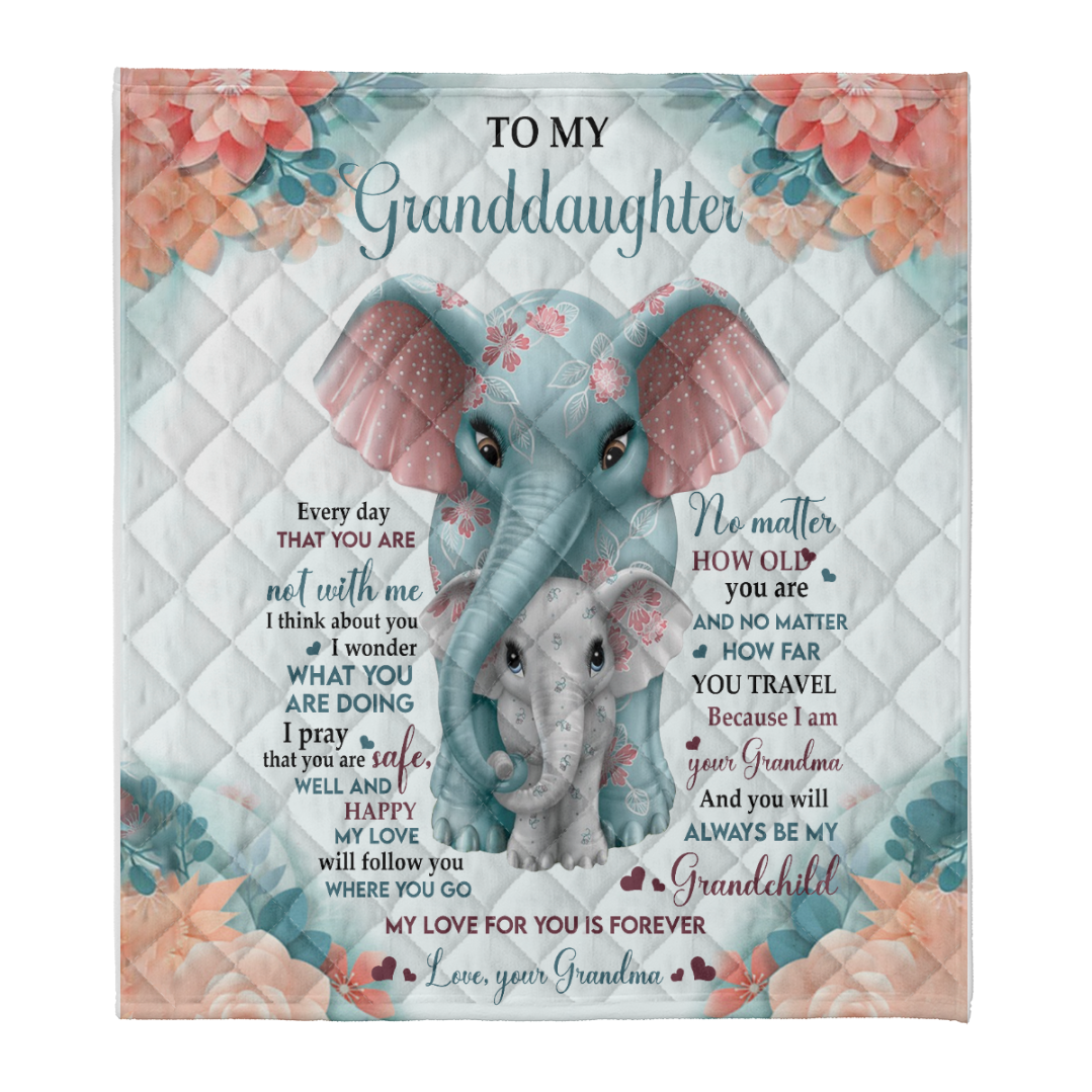 To My Granddaughter My Love For You Is Forever Elephant Fleece Blanket Gift From Grandma Birthday Gift Home Decor Bedding Couch Sofa Soft And Comfy Cozy 1641780900834.png