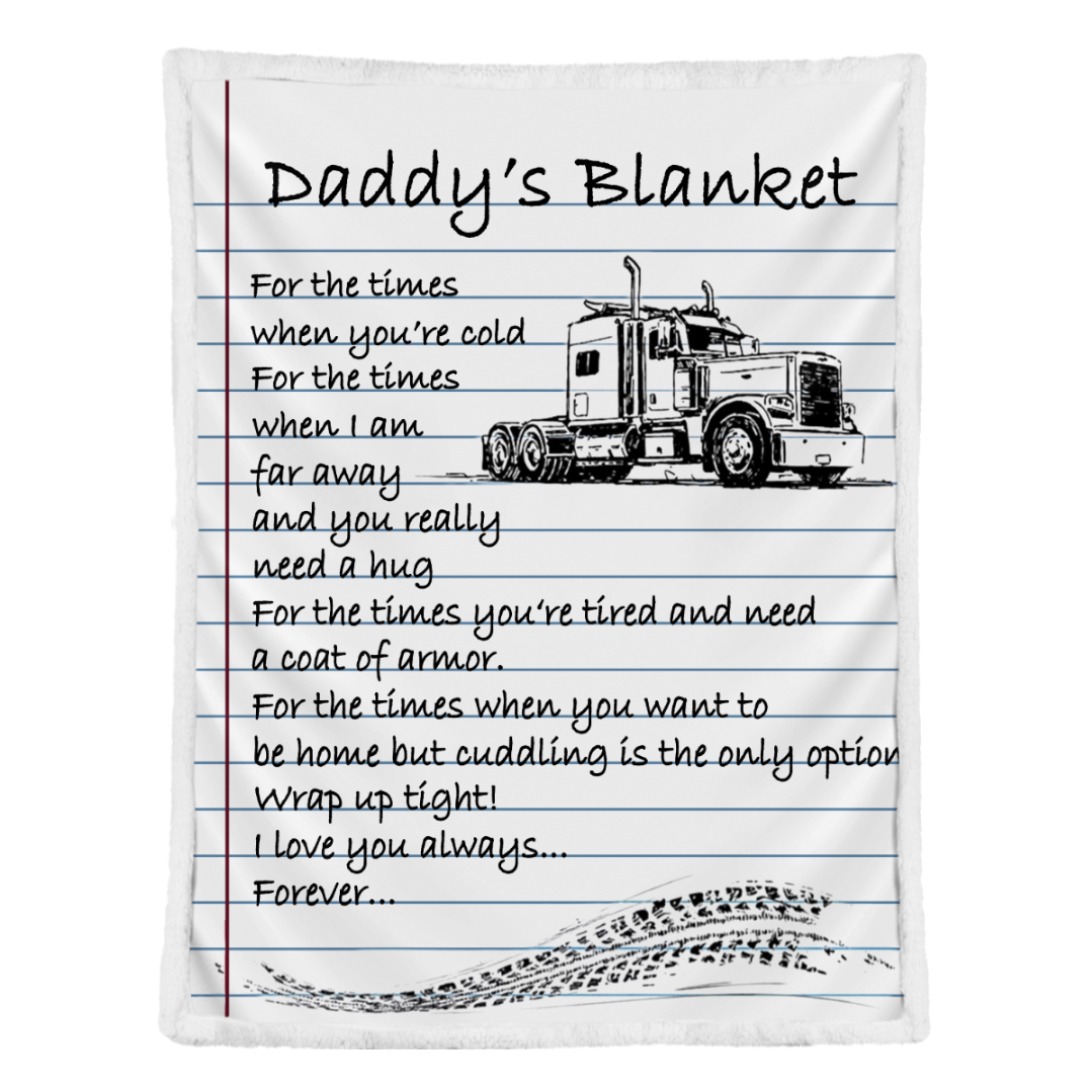 Gift For Father Blanket, Daddy's Trucker Blanket For The Times When You're Cold Blanket 1641785750939.png
