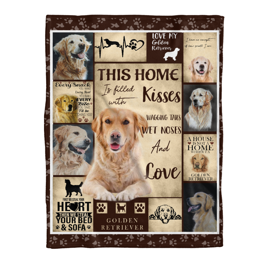 Dog Blanket, Golden Retriever This Home Is Filled With Kisses Blanket 1641788707327.png
