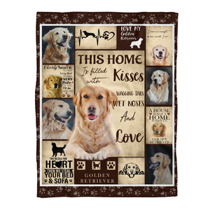 Dog Blanket, Golden Retriever This Home Is Filled With Kisses Blanket 1641788707327.png
