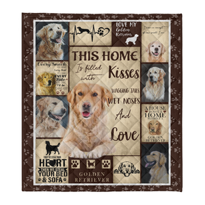 Dog Blanket, Golden Retriever This Home Is Filled With Kisses Blanket 1641788711465.png