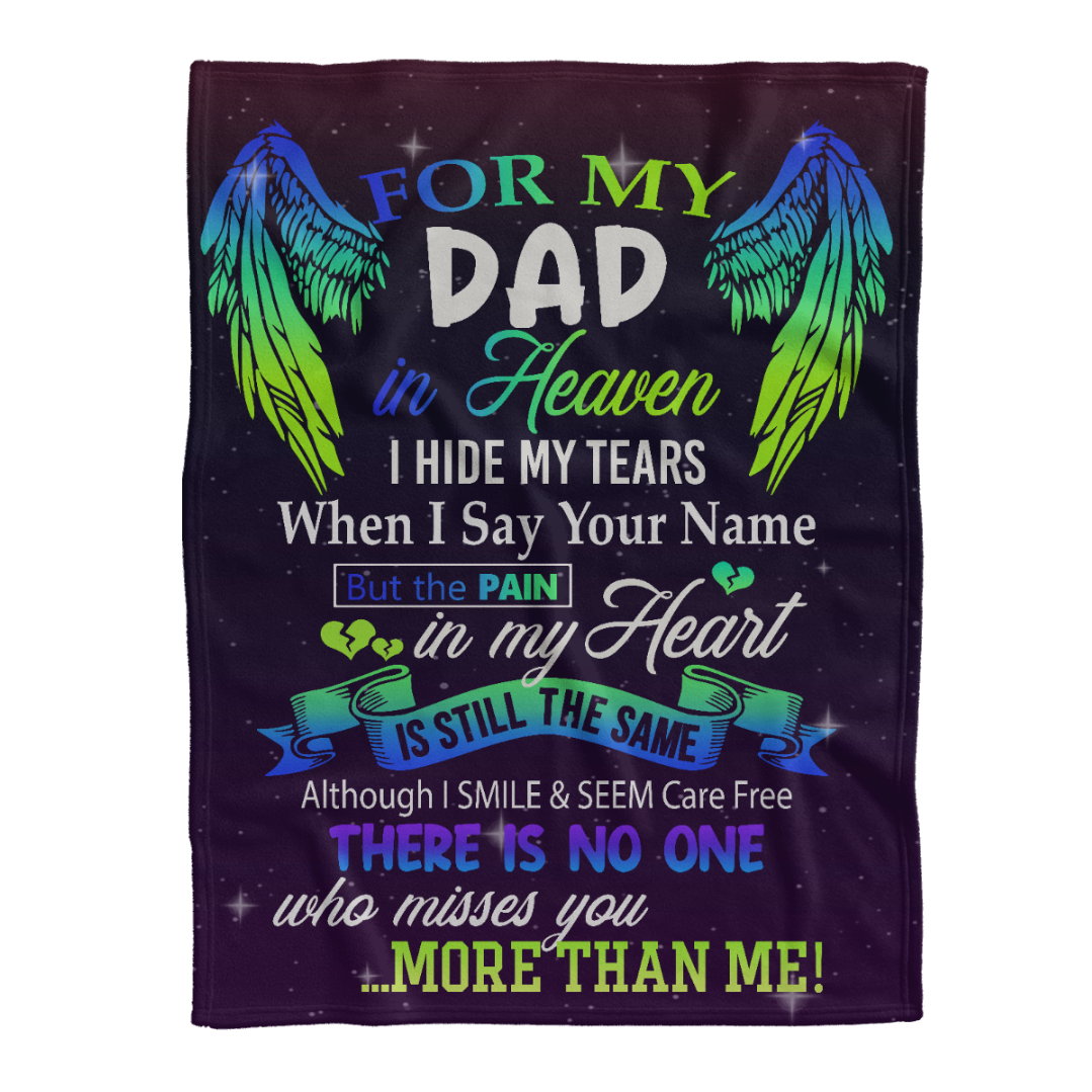 Gift For Father Blanket, For My Dad In Heaven Memorial Blanket Gift For Friend 1641789213269.png