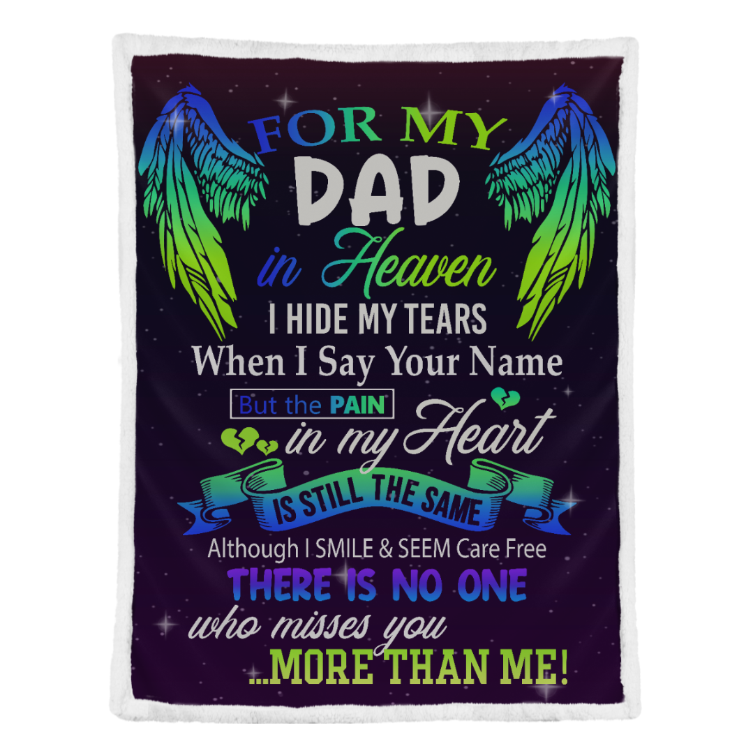 Gift For Father Blanket, For My Dad In Heaven Memorial Blanket Gift For Friend 1641789221830.png