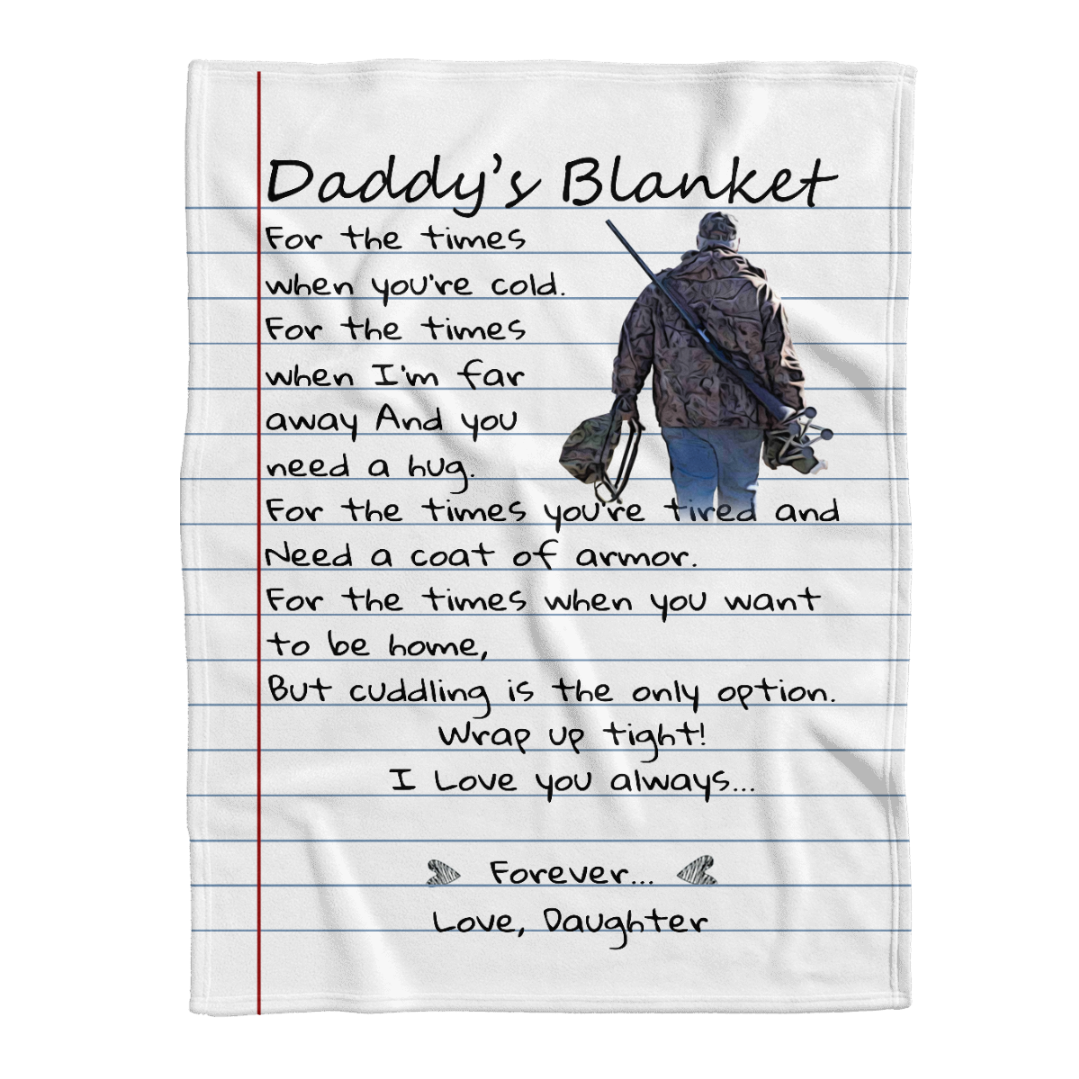 Personalized Gift For Father Blanket, Daddy's Hunting Blanket, Gift For Father From Daughter 1641789245992.png