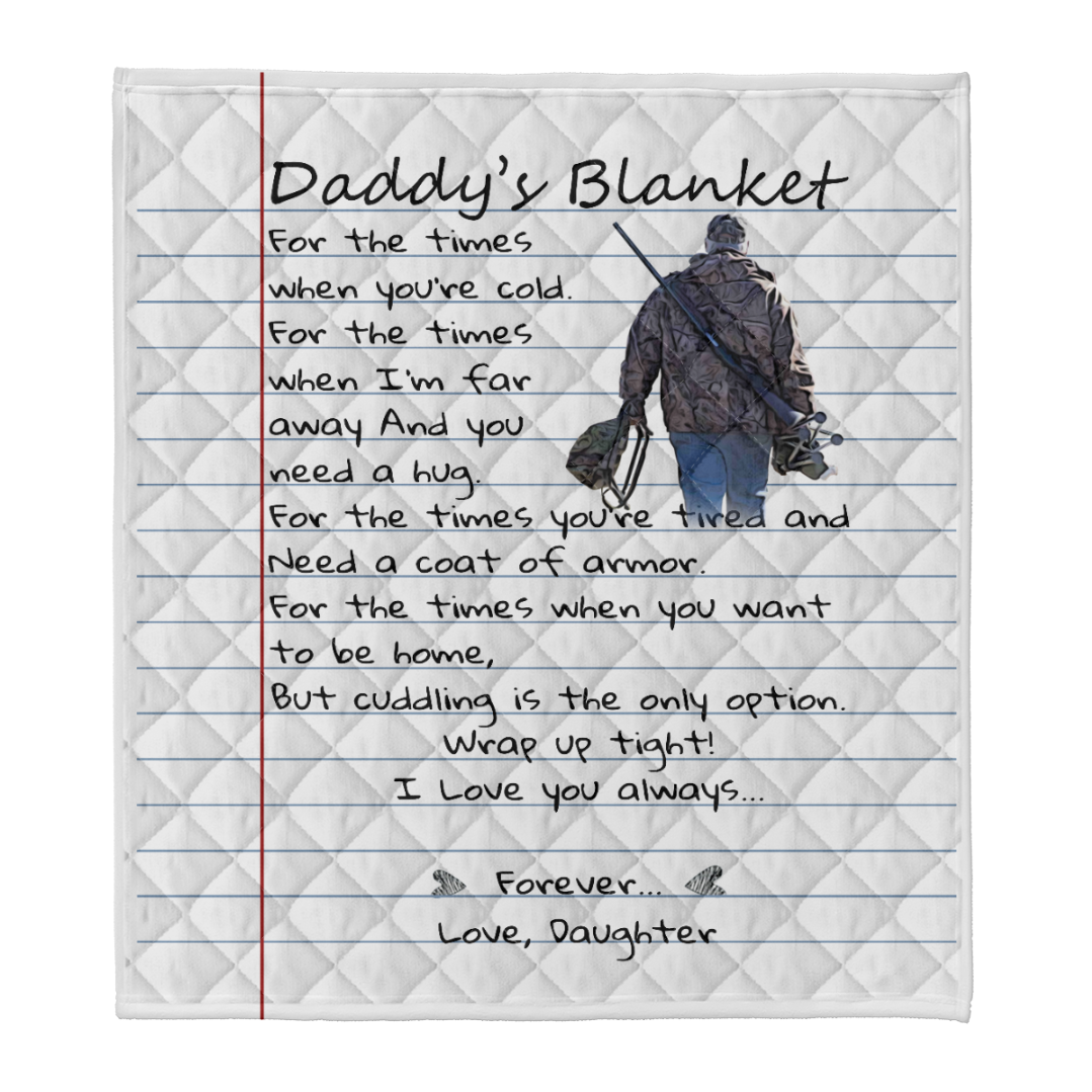 Personalized Gift For Father Blanket, Daddy's Hunting Blanket, Gift For Father From Daughter 1641789249851.png