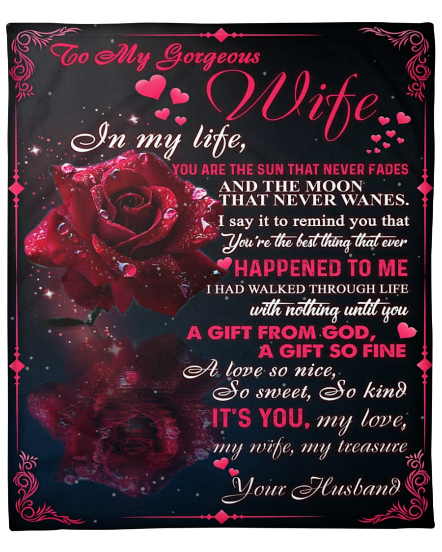 To My Wife Personalized Name Blankets-great Gifts For Wife Valentine Birthday-rose My Love My Treasure Valentien 1641871938864.jpg