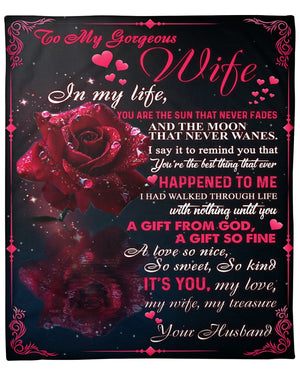 To My Wife Personalized Name Blankets-great Gifts For Wife Valentine Birthday-rose My Love My Treasure Valentien 1641871938864.jpg