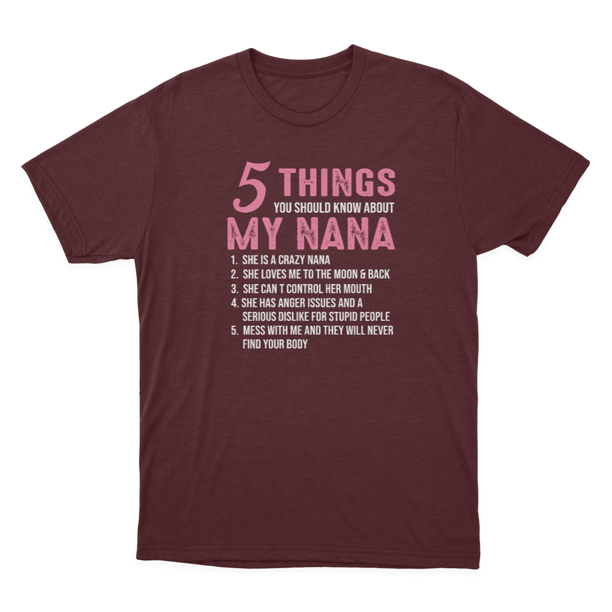 5 Things You Should Know About My Nana Funny Grandma Women's T-shirt  1641896520593.png