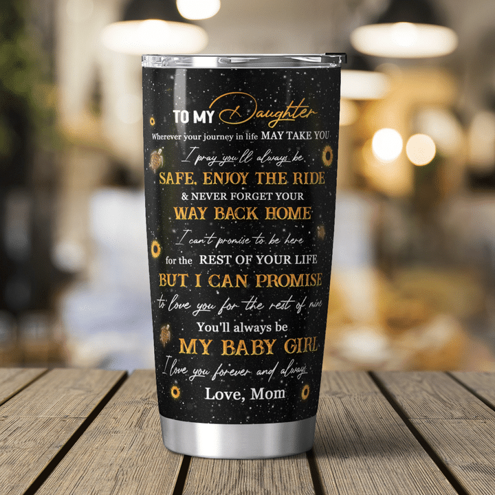 Sunflower And Turtle To My Daughter You Are My Sunshine Tumbler Birthday Gift For Daughter From Mom 1641962715988.png