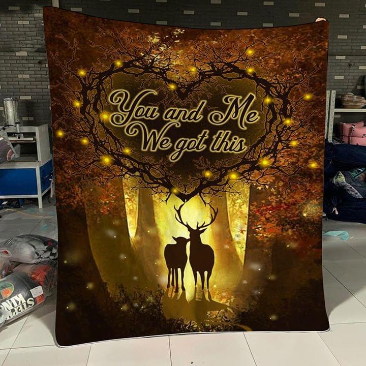 Best Valentine Gift For Girlfriend, You And Me We Got This Deer Couple Blanket Gift For Him Her Couple Birthday Gift Home Decor Bedding Couch Sofa Soft And Comfy Cozy 1642758276596.jpg