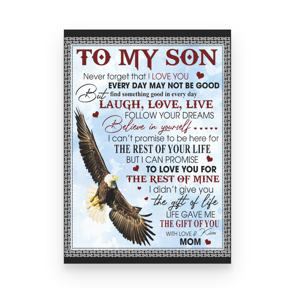 Never Forget That I Love You-Eagle Mom To Son Canvas | Gift For Son 1645700500770.jpg