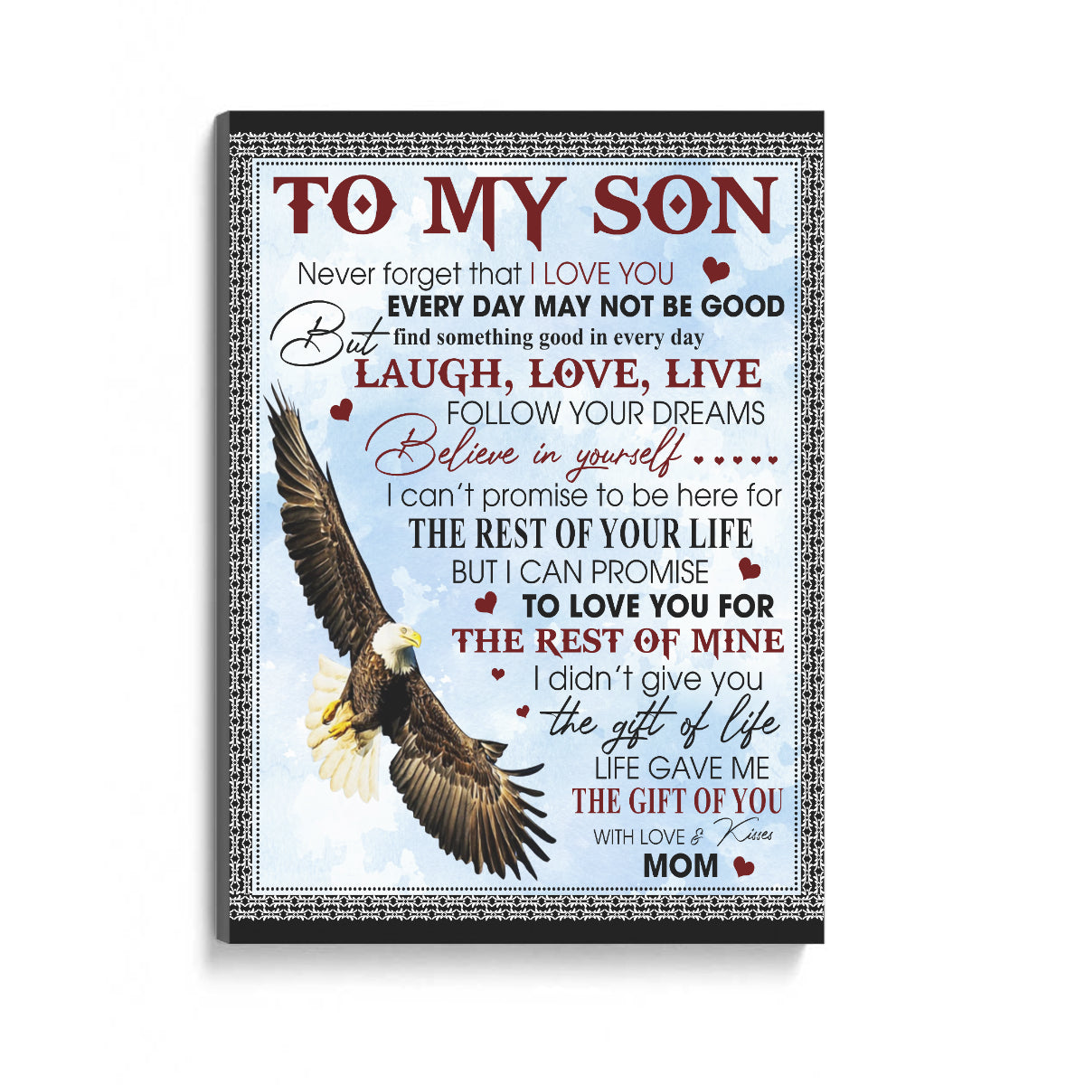 Never Forget That I Love You-Eagle Mom To Son Canvas | Gift For Son 1645700502087.jpg