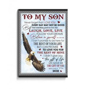 Never Forget That I Love You-Eagle Mom To Son Canvas | Gift For Son 1645700502087.jpg