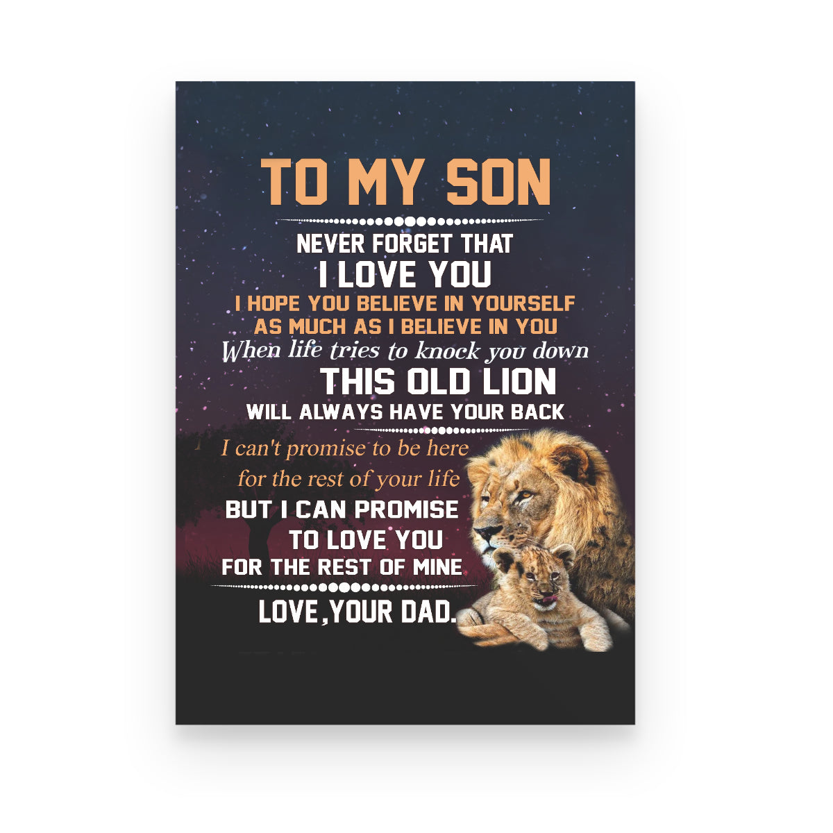 Dad To Son Canvas This Old Lion - Gift For Son 1645719568365.jpg