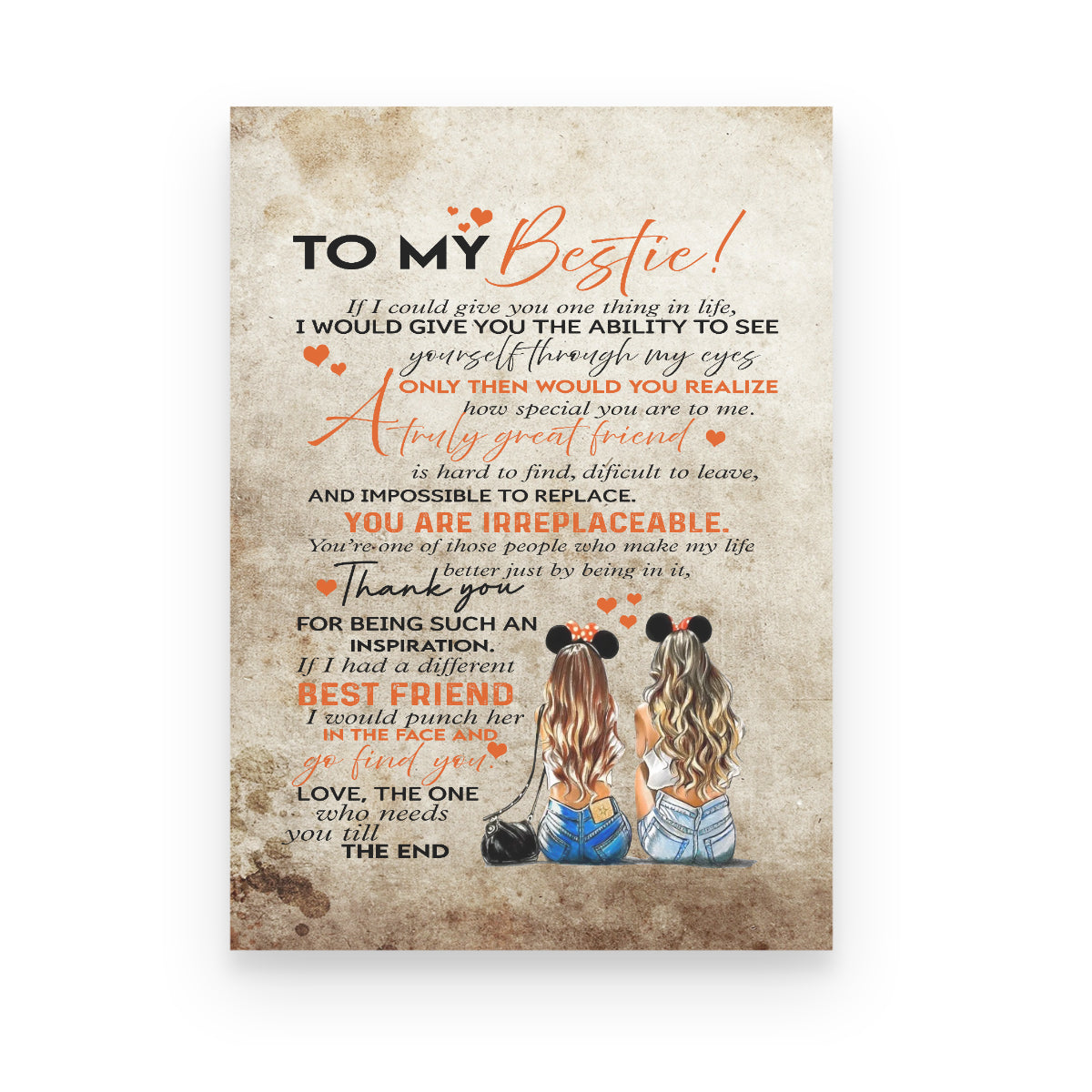 To My Bestie, Canvas, Gift For Friend, Gift From Friend To Friend, Home Decor 1645760603659.jpg