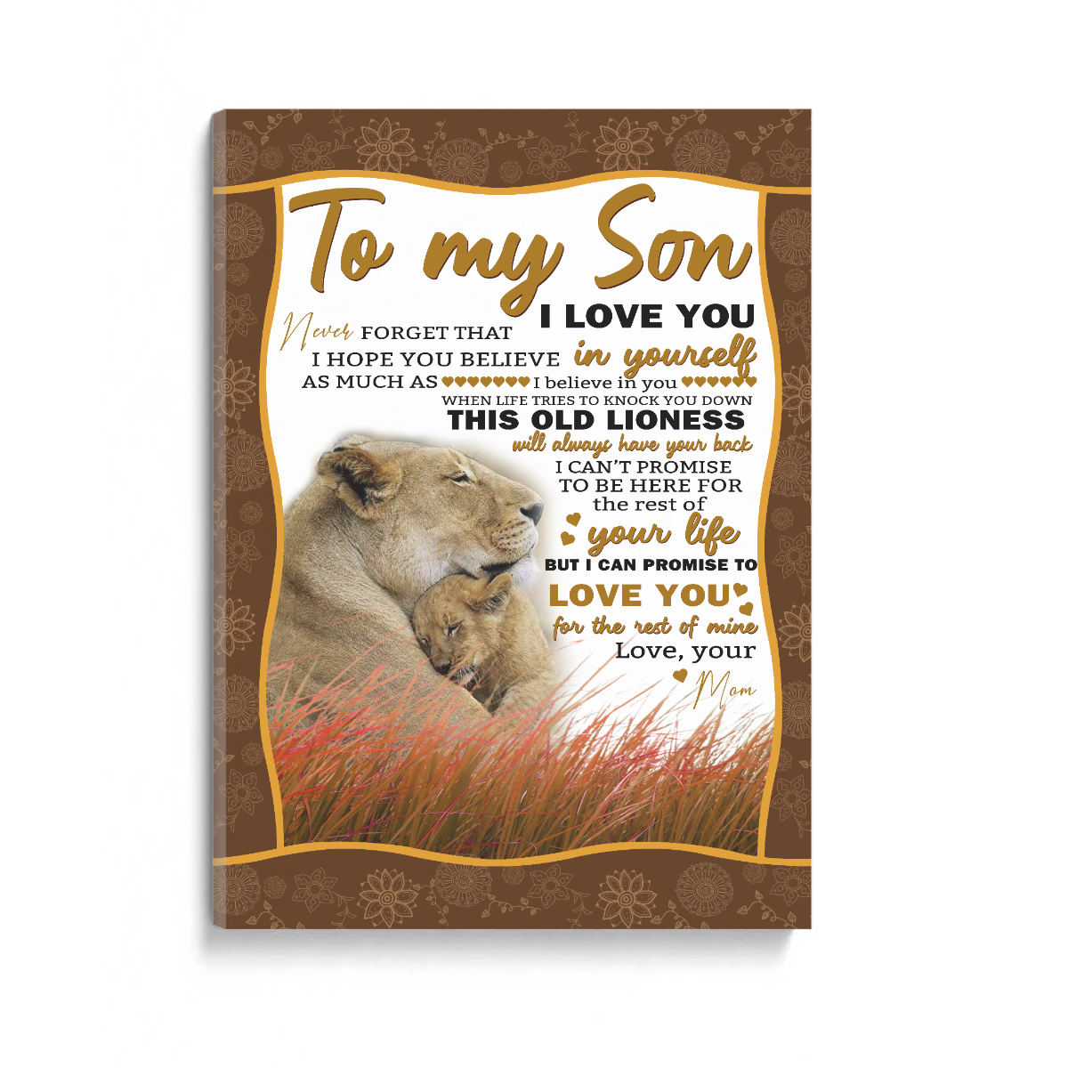 Letter Lion Mom To Son Canvas | Gift for Son 1645760798598.jpg