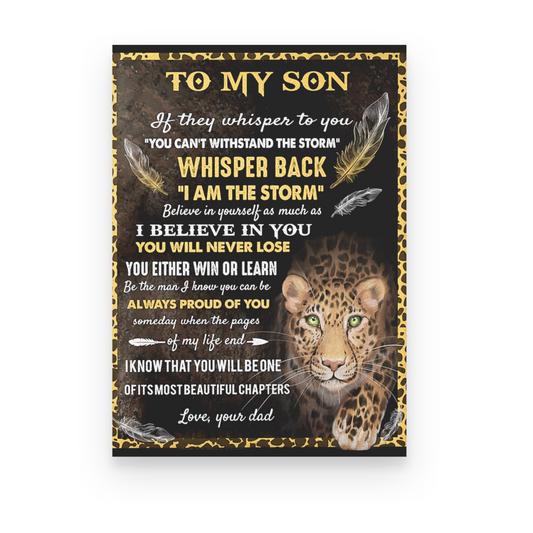 Dad To Son I Am The Storm - Cheetah Canvas | Gift For Son 1645762202487.jpg