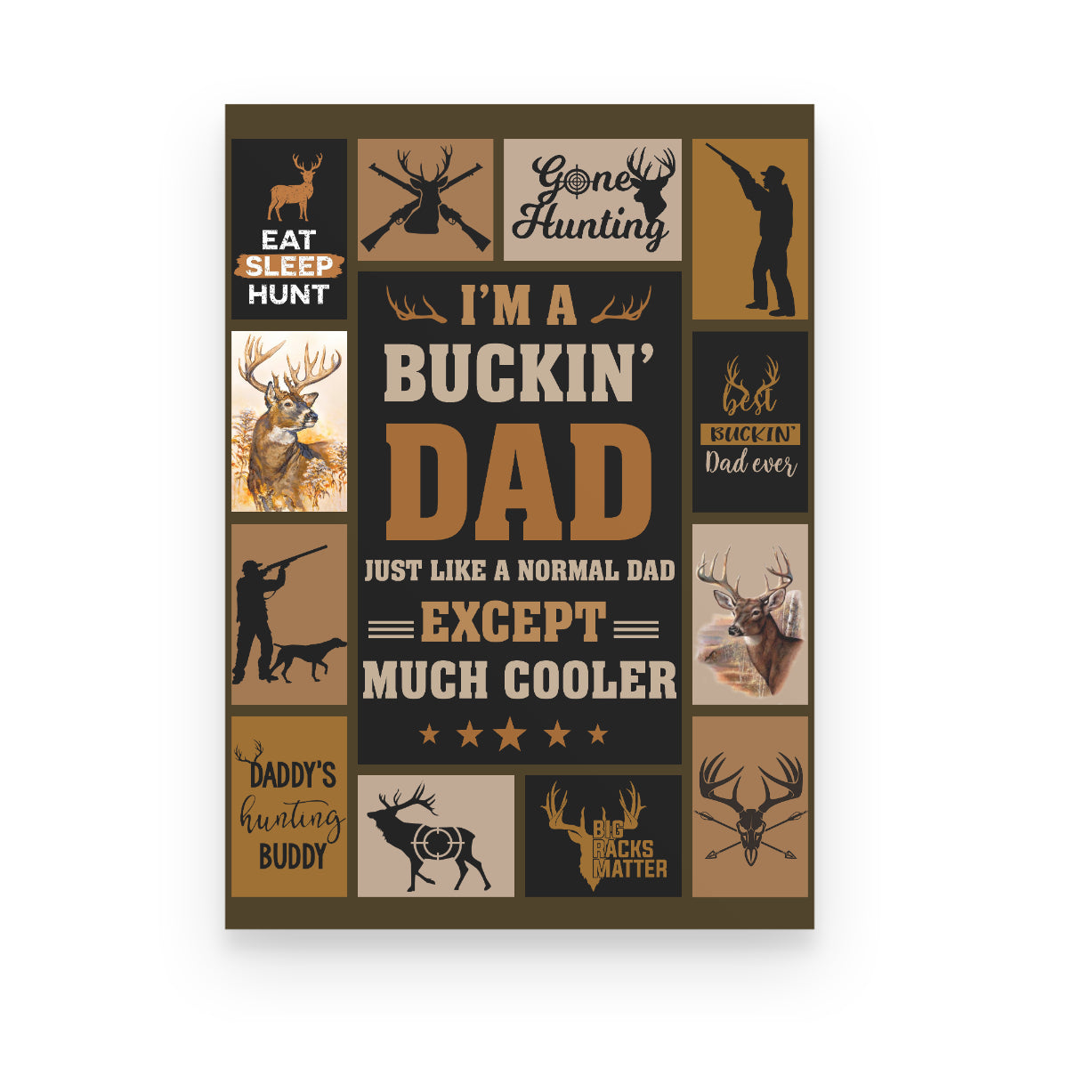 Deer Hunting I'm A Buckin Dad Canvas Gift For Hunting Dad Birthday Gift Home Decor 1645764519204.jpg