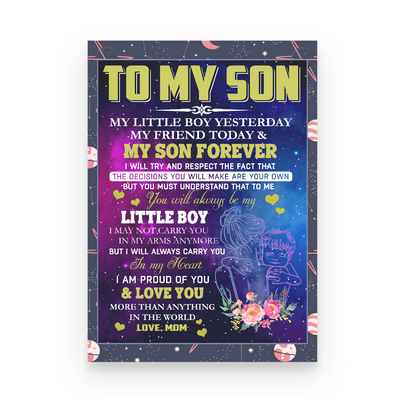 Son Blanket To My Son My Little Boy Yesterday My Friend Today And My Son Forever Canvas Gift For Son Home Decor  1645765533787.jpg