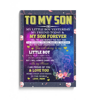 Son Blanket To My Son My Little Boy Yesterday My Friend Today And My Son Forever Canvas Gift For Son Home Decor  1645765535397.jpg