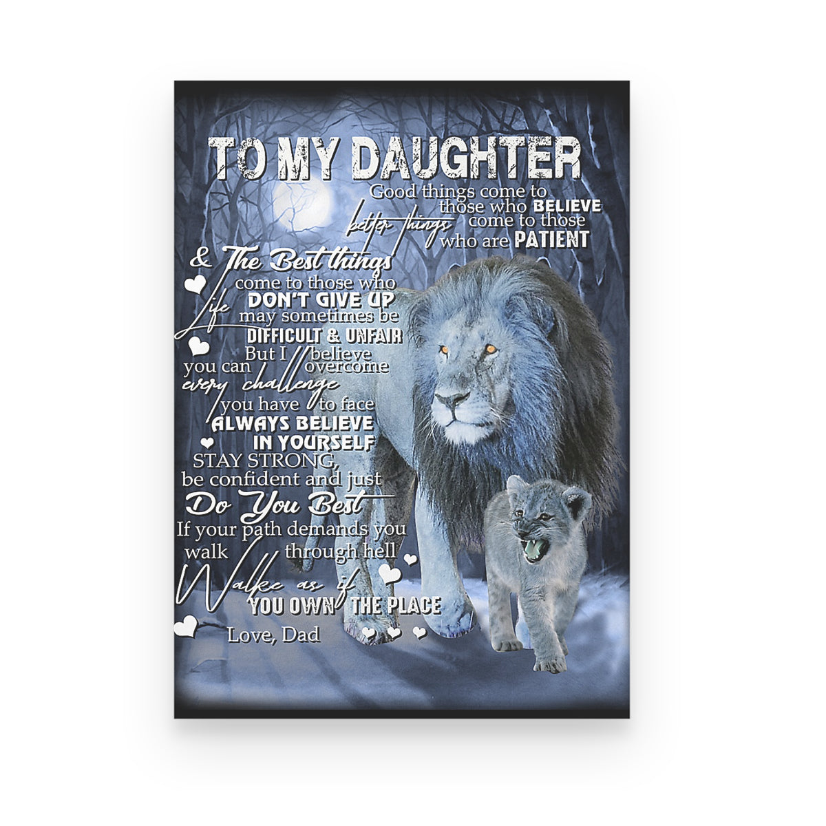 To My Daughter Lion From Dad Canvas 1645773928124.jpg