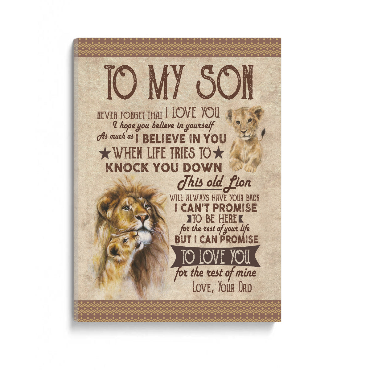 Never Forget That I Love U Lion Dad To Son Canvas | Gift For Son 1645776636800.jpg