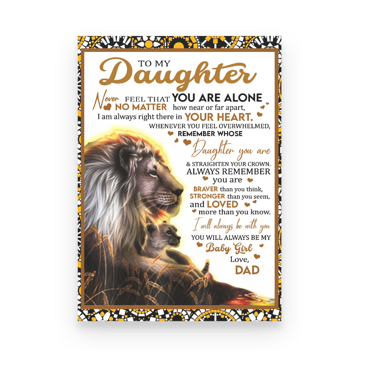 To My Daughter Lion Dad Canvas 1645776739754.jpg