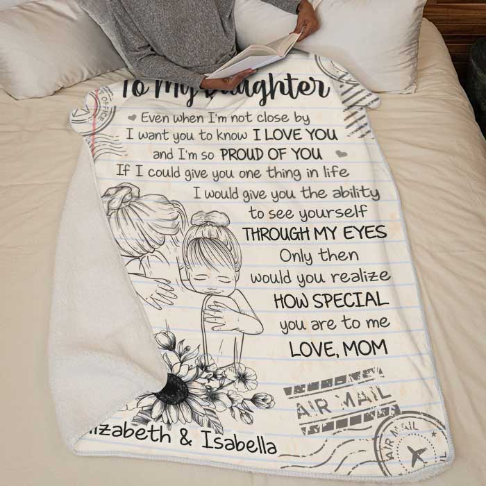 Gift For Daughter Blanket, I'm So Proud Of You - Mom To Daughter 1646117384485.jpg
