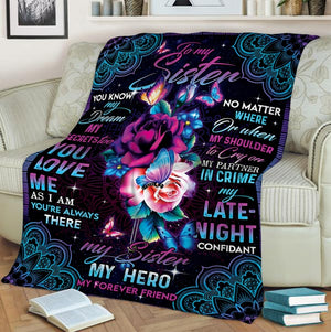 To My Sister My Hero My Forever Friend Purple Rose Mandala Blanket Gift For Sister Home Decor Bedding Couch Sofa Soft And Comfy Cozy 1646127622167.jpg