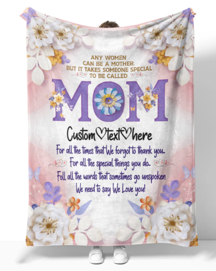 Personalized Kids Name Someone Special To Be Called Mom Floral Blanket Gift For Mom Mother's Day Gift From Kids Home Decor Bedding Couch Sofa Soft And Comfy Cozy 1646970700813.png