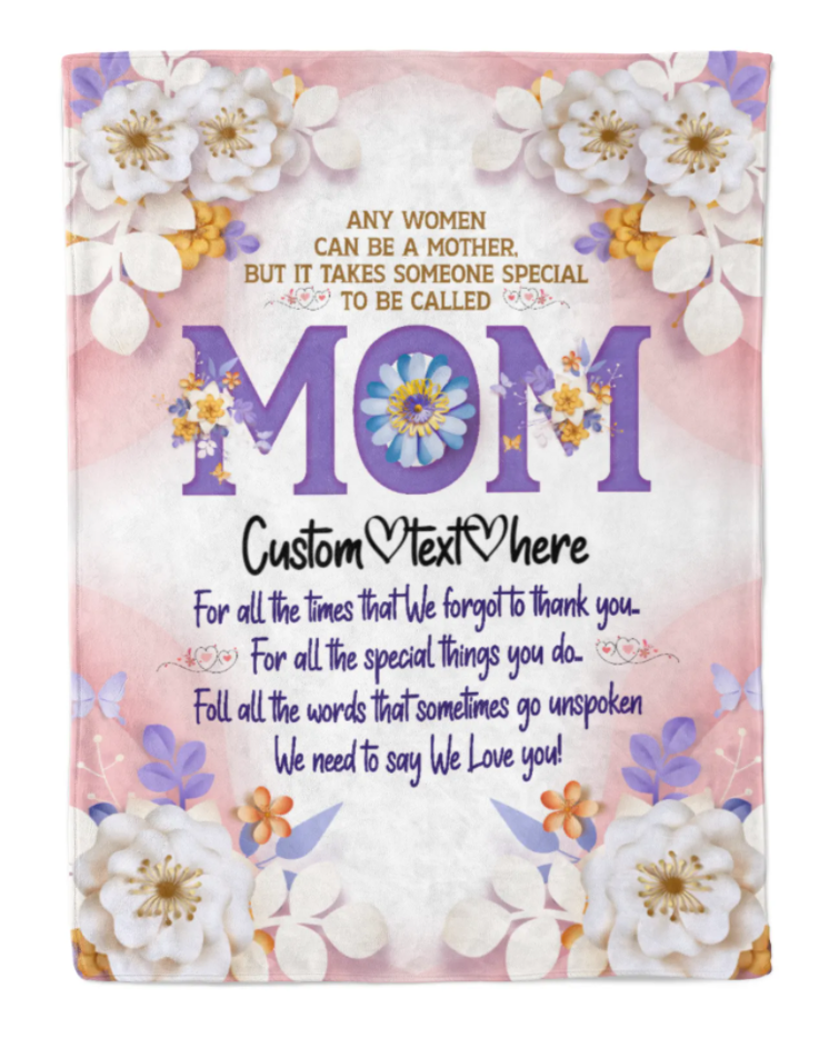 Personalized Kids Name Someone Special To Be Called Mom Floral Blanket Gift For Mom Mother's Day Gift From Kids Home Decor Bedding Couch Sofa Soft And Comfy Cozy 1646970701264.png