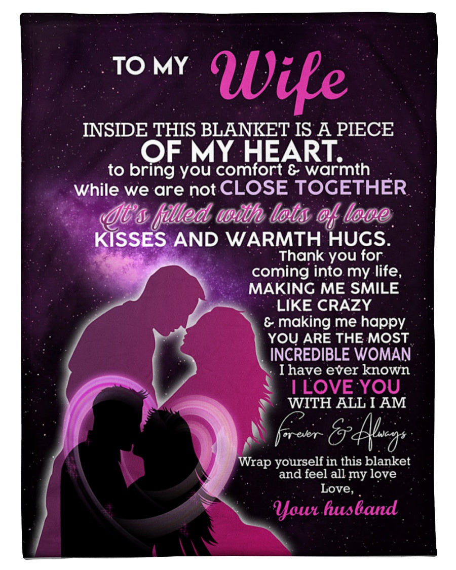 To My Wife Personal Blankets With Names-best Valentine Birthday Gift For Wife-inside This Is A Piece Of My Heart 1647311042784.jpg