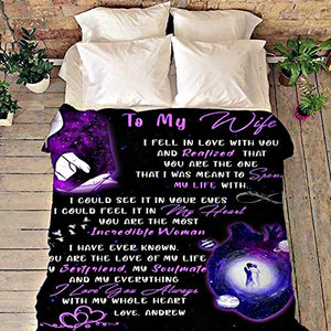 To My Wife Personalized Blankets With Name-unique Valentine Birthday Gifts For Wife-you Are The Love Of My Life Heart Purple 1647599128407.jpg