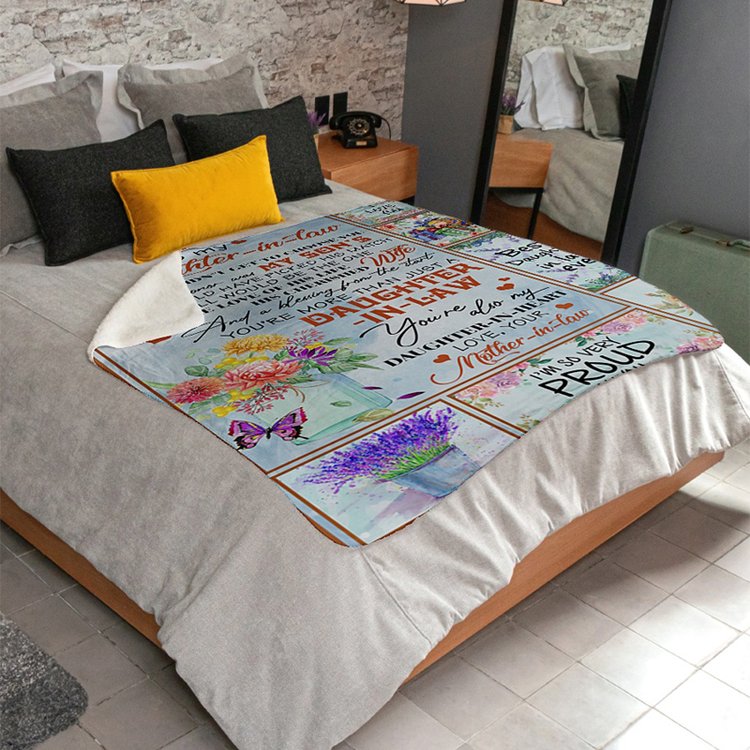 To My Daughter-in-law I Did Not Get To Choose You That Honor Was My Son's Lavender Blanket Gift From Mother-in-law Birthday Gift Home Decor Bedding Couch Sofa Soft And Comfy Cozy 1647658917972.jpg