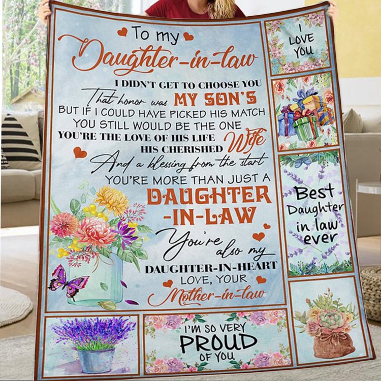 To My Daughter-in-law I Did Not Get To Choose You That Honor Was My Son's Lavender Blanket Gift From Mother-in-law Birthday Gift Home Decor Bedding Couch Sofa Soft And Comfy Cozy 1647658918024.jpg