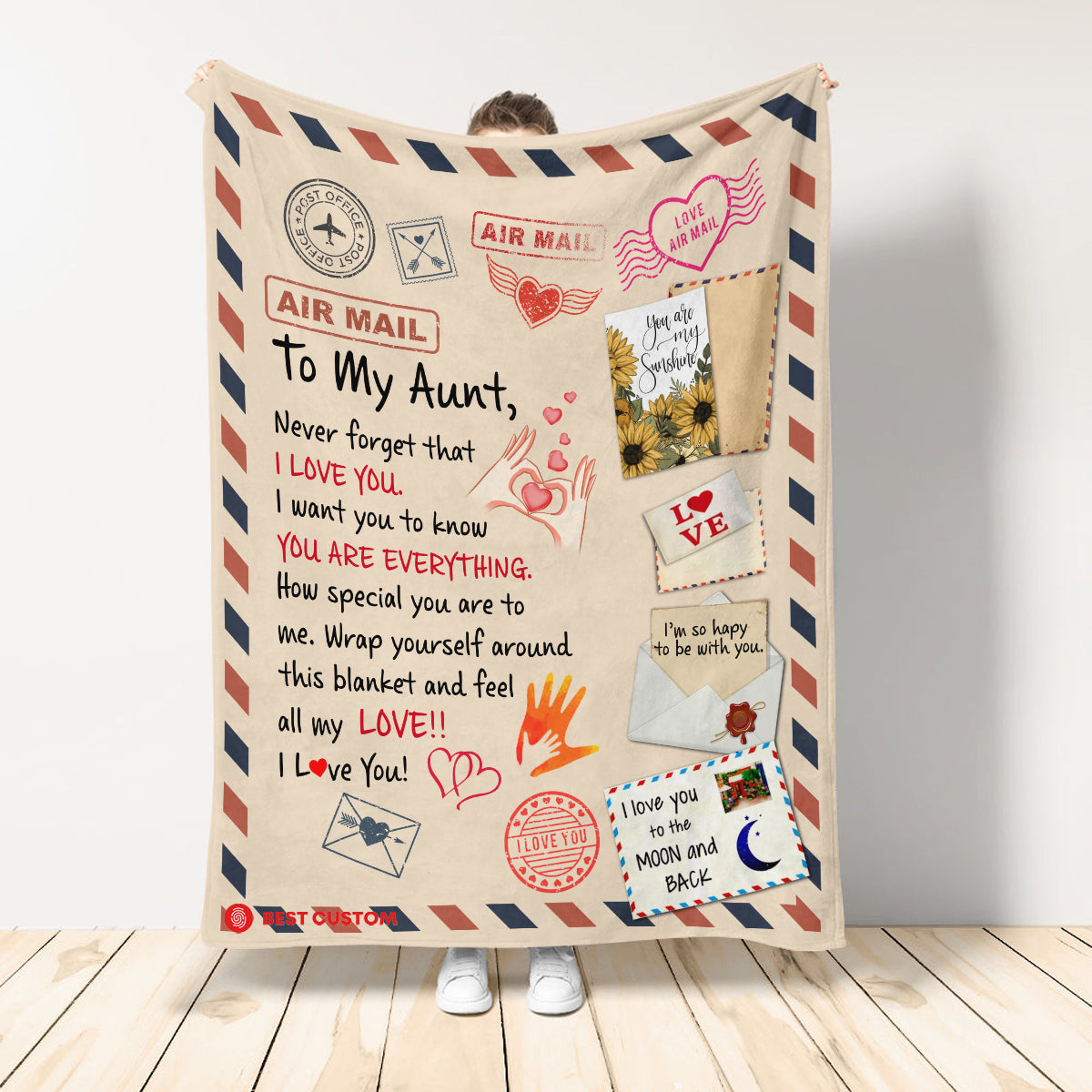 To My Aunt Never Forget That I Love You Blanket Gift For Aunt Birthday Gift Home Decor Bedding Couch Sofa Soft And Comfy Cozy 1647915398083.jpg