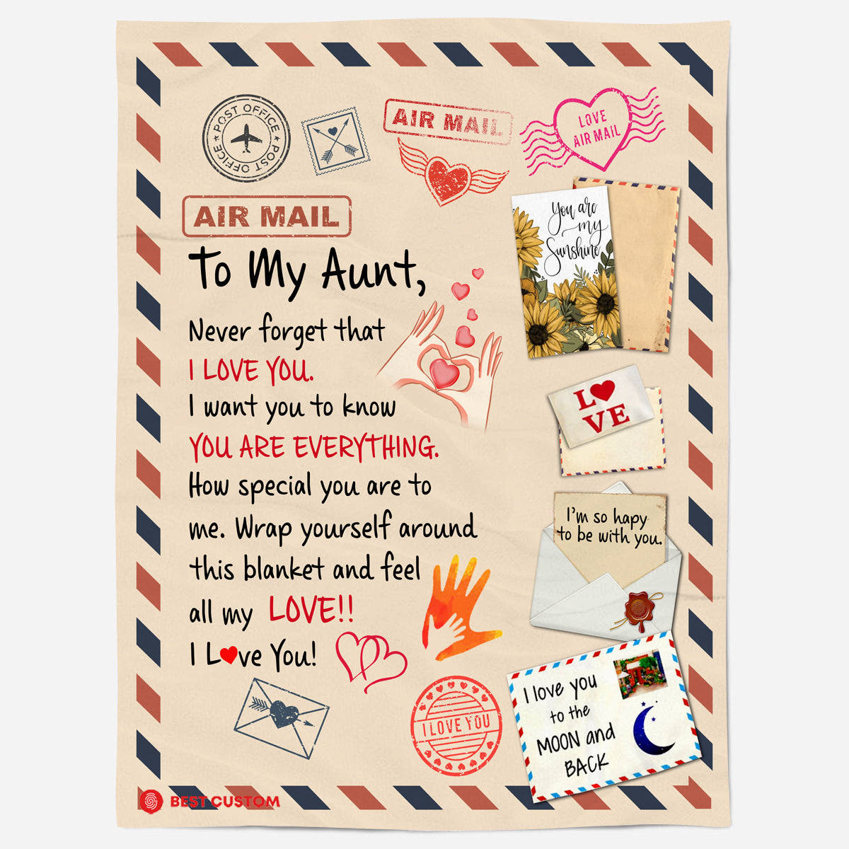 To My Aunt Never Forget That I Love You Blanket Gift For Aunt Birthday Gift Home Decor Bedding Couch Sofa Soft And Comfy Cozy 1647915398213.jpg