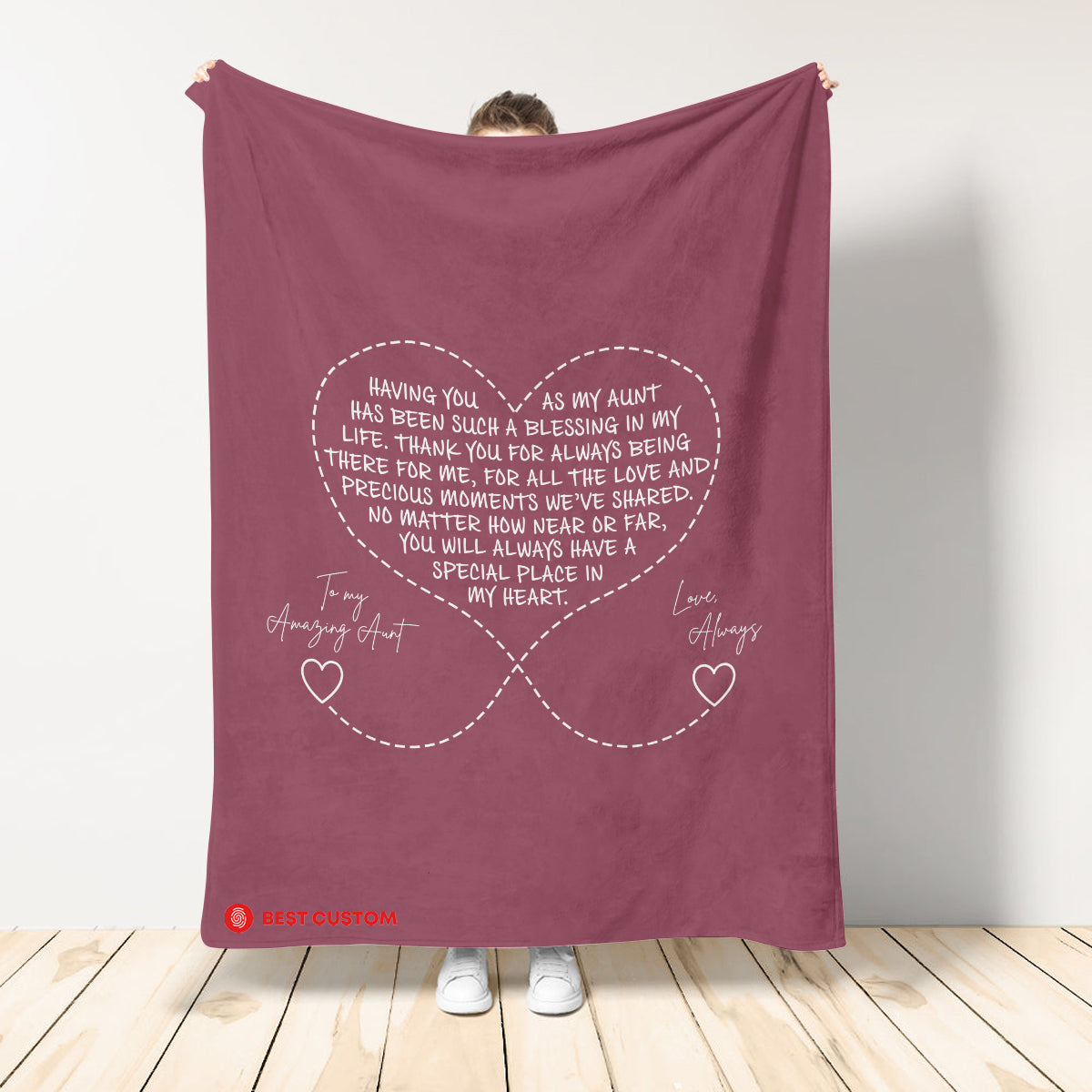 To My Aunt You Will Always Have A Special Place In My Heart Blanket Gift For Aunt Birthday Gift Home Decor Bedding Couch Sofa Soft And Comfy Cozy 1647915428254.jpg