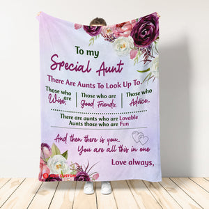 To My Special Aunt There Are Aunts To Look Up To Blanket Gift For Aunt Birthday Gift Home Decor Bedding Couch Sofa Soft And Comfy Cozy 1647915558120.jpg