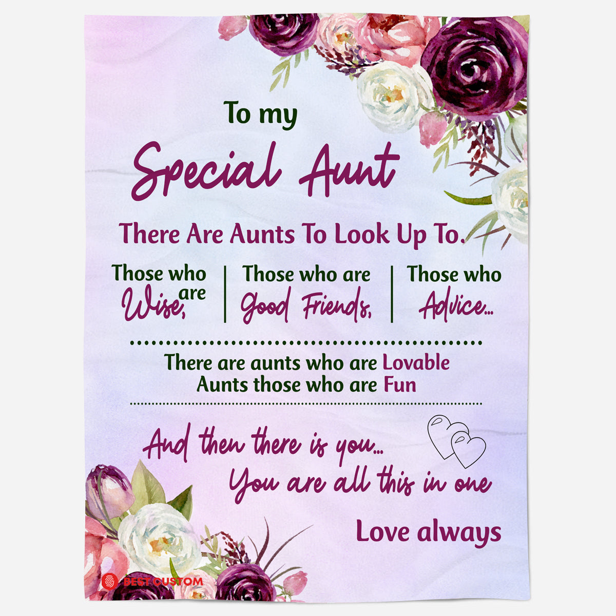 To My Special Aunt There Are Aunts To Look Up To Blanket Gift For Aunt Birthday Gift Home Decor Bedding Couch Sofa Soft And Comfy Cozy 1647915558959.jpg