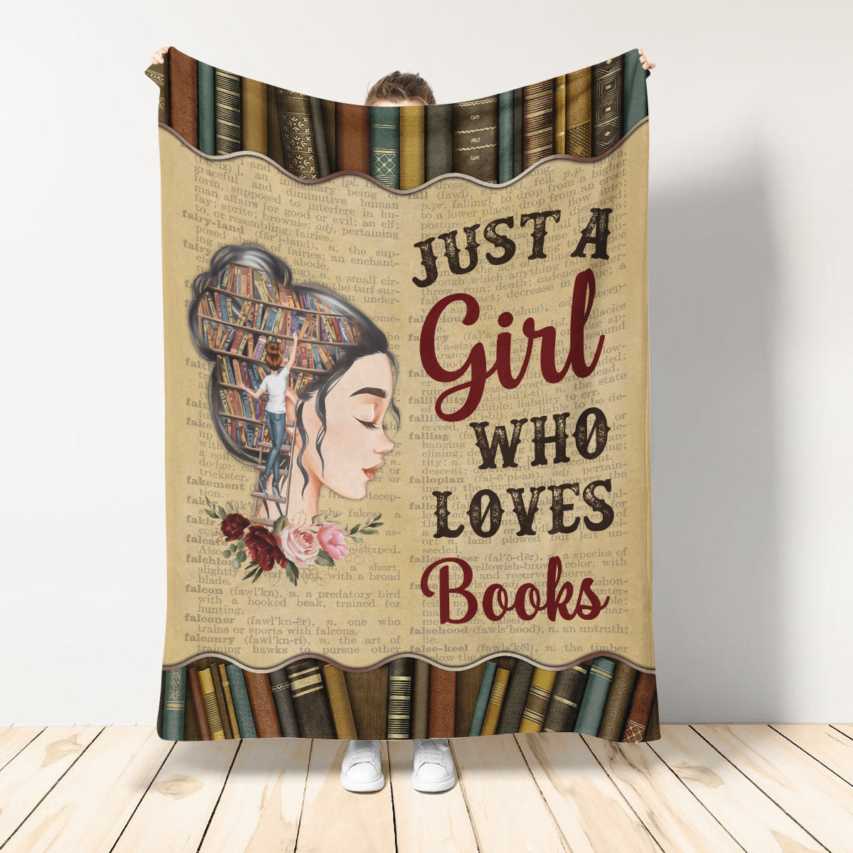 Just A Girl Who Loves Books Reading Blanket Gift For Book Lovers, Bookworm, For Girl Women Birthday Gift Home Decor Bedding Couch Sofa Soft And Comfy Cozy (style 1) 1648106431995.jpg
