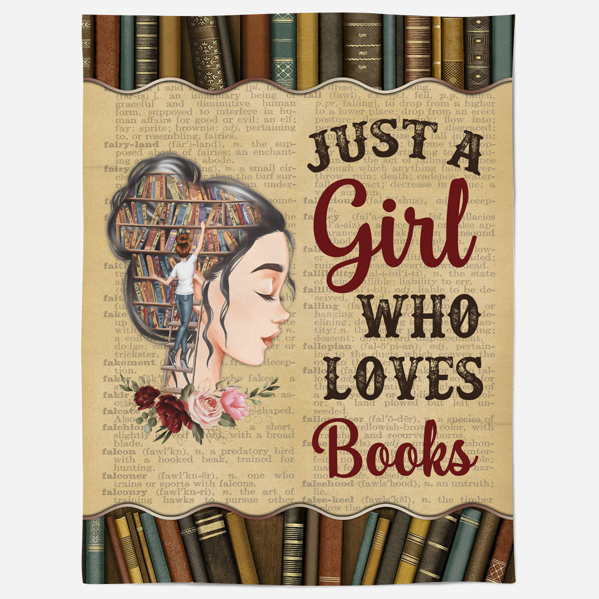 Just A Girl Who Loves Books Reading Blanket Gift For Book Lovers, Bookworm, For Girl Women Birthday Gift Home Decor Bedding Couch Sofa Soft And Comfy Cozy (style 1) 1648106432572.jpg