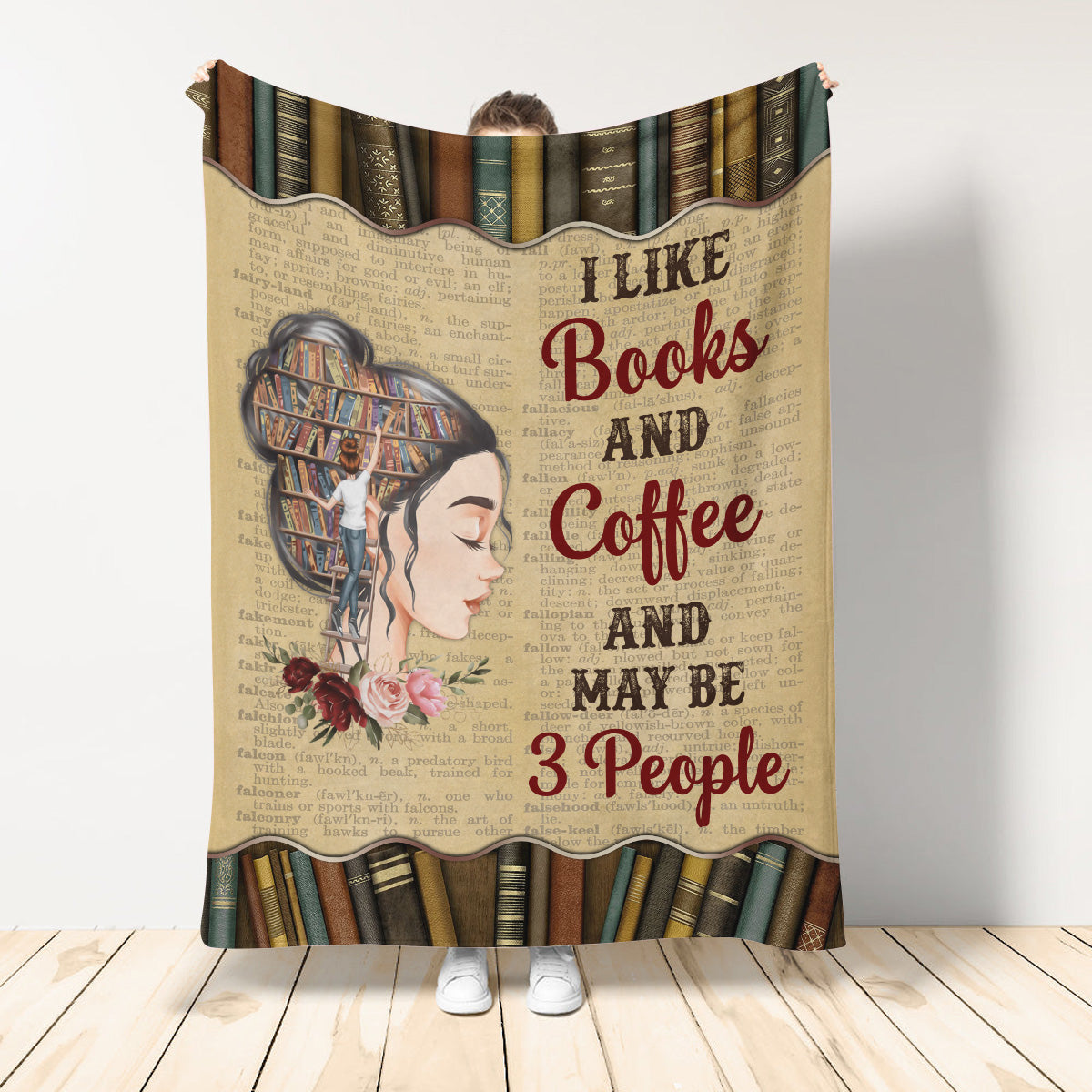 I Like Books And Coffee Reading Blanket Gift For Book Lovers, Bookworm, For Girl Women Birthday Gift Home Decor Bedding Couch Sofa Soft And Comfy Cozy 1648106574489.jpg